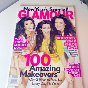 Vintage Glamour Magazine January 2012 Kim Kardashian, Kourtney, Khloe